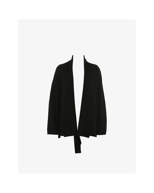 House Of Cb Black Madison Relaxed-Fit Wool Cardigan