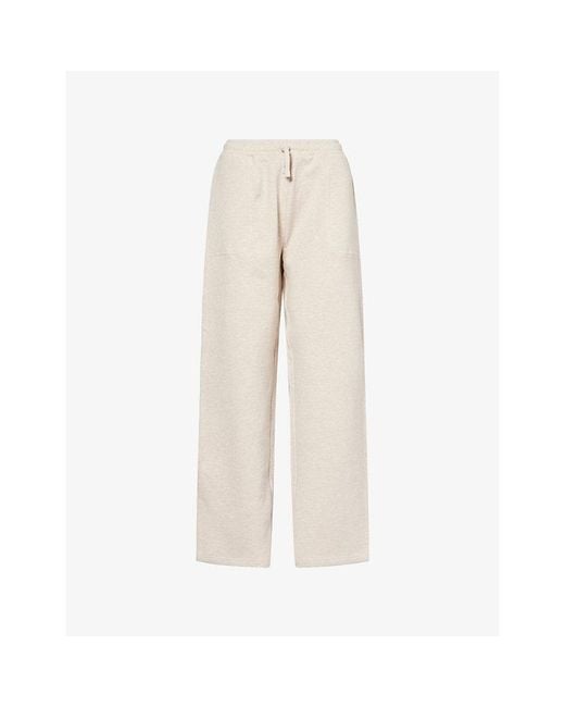 ADANOLA Natural Loopback Straight-Leg Cotton-Fleece Jogging Bottoms