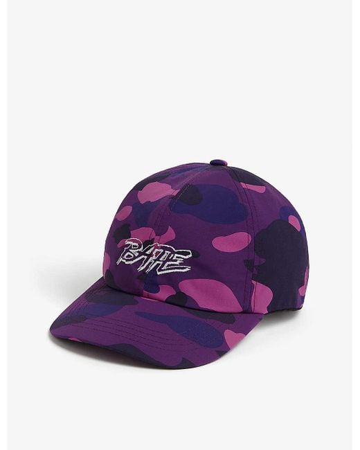 A Bathing Ape Bape Camouflage Baseball Cap in Purple for Men Lyst