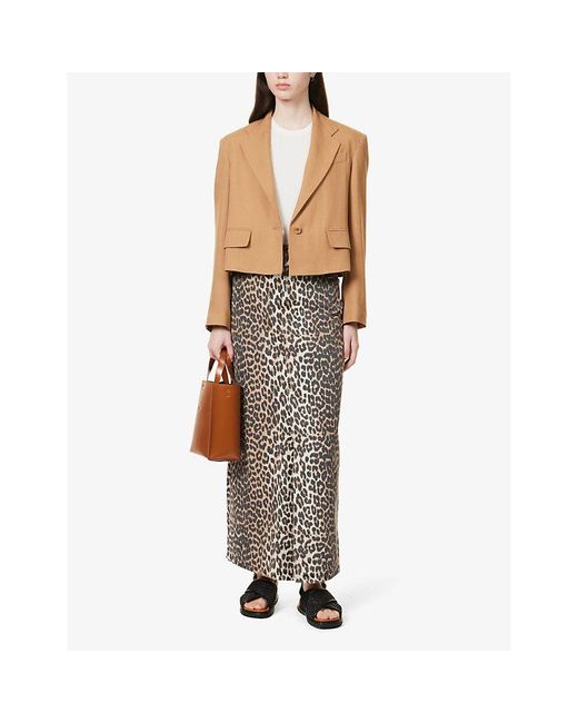 Weekend by Maxmara Natural Cantico Cropped Woven Blazer