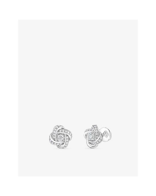 Boucheron White Pivoine 18Ct- And 0.30Ct Brilliant-Cut Diamond Earrings