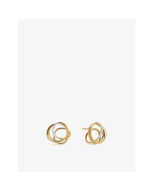 Monica Vinader Metallic Nura Pavé Wrap 18Ct Vermeil And Lab-Grown Diamond Stud Earrings