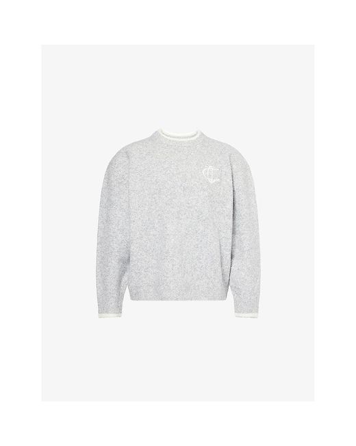 The Couture Club White Emblem Appliqué Knitted Polo Top for men