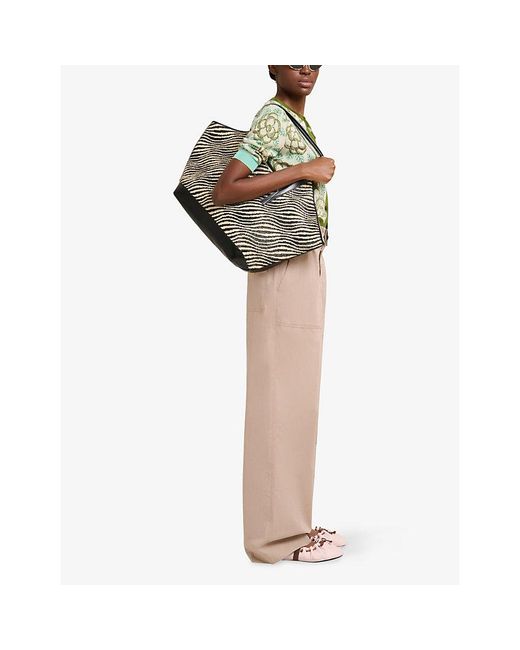 Marni Green Banjo Floral-Pattern Knitted Cotton-Blend Cardigan