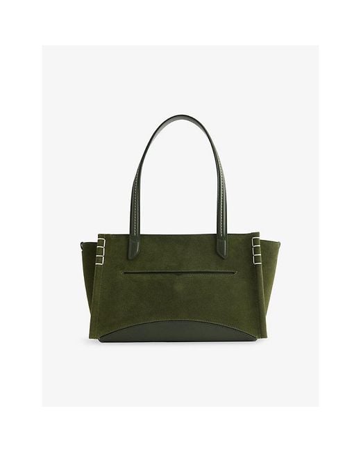 J.W. Anderson Green Elongated Loafer Cabas Suede Tote Bag