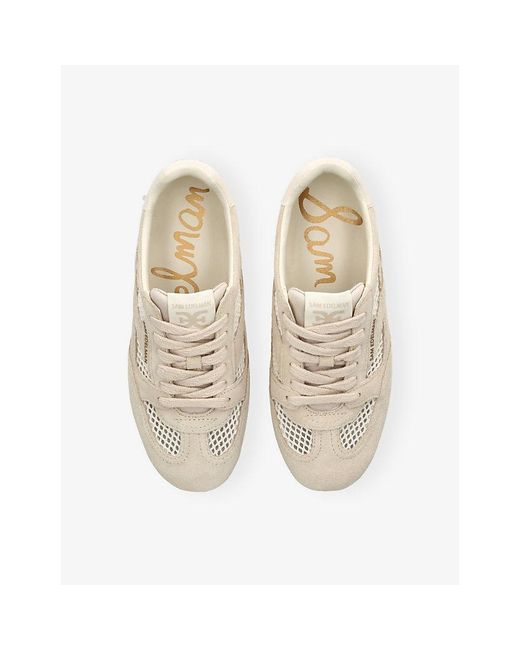 Sam Edelman White Tobi Suede And Mesh Trainers