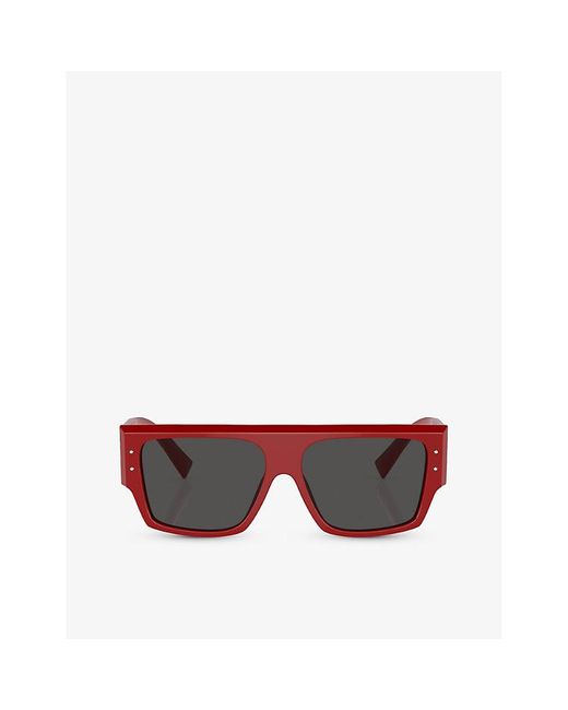 Dolce & Gabbana Red Dg4459 Square-frame Acetate Sunglasses
