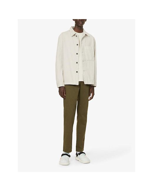 Nudie Jeans Green Easy Alvin Regular-Fit Stretch-Cotton Trousers for men