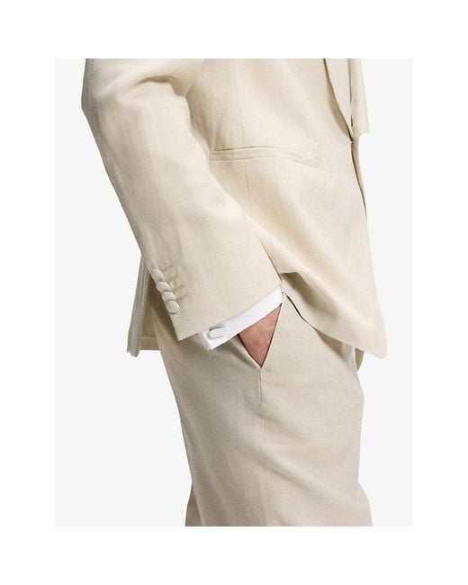 Boss White Brand-Engraved Brass Cufflinks for men
