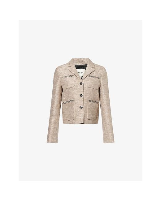 ME+EM Natural Cropped Patch-Pocket Cotton-Blend Jacket