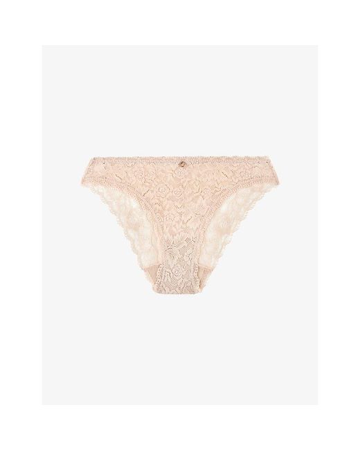 Aubade White Rosessence Mid-Rise Stretch-Lace Briefs