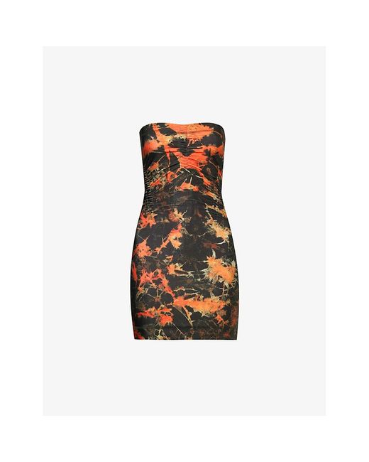 KNWLS Multicolor Skinn Abstract-pattern Stretch-woven Mini Dress
