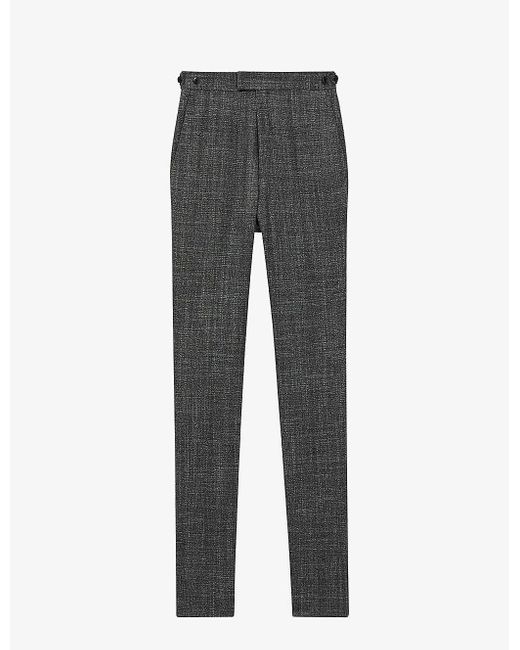 Reiss Gray Croupier Slim-fit Wool-blend Trousers for men