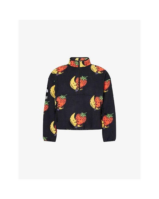 The North Face Black X Shf Strawberry-Print Fleece Jacket for men