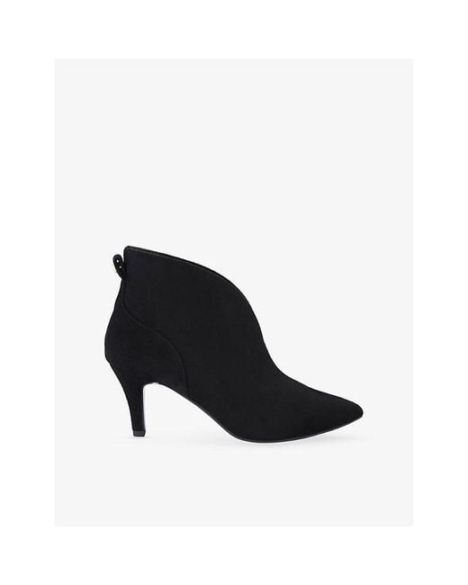 Carvela Kurt Geiger Black Flute Heeled Suede Shoe Boots