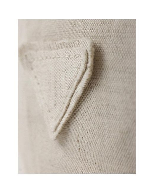 Prada Natural Triangle-Logo Denim Baseball Cap