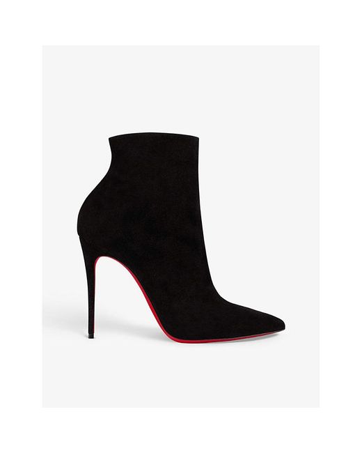 Christian Louboutin Black So Kate 100 Suede Heeled Ankle Boots