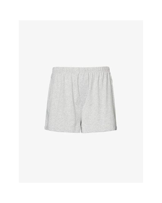 ADANOLA White Brand-Tab Relaxed Modal Boxer Shorts