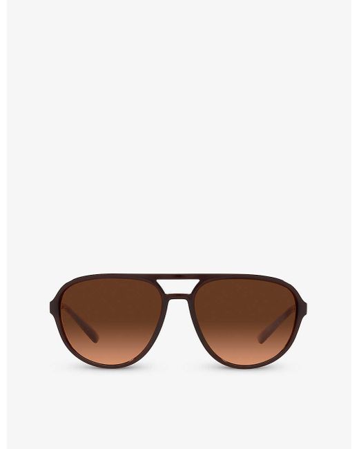 Dolce & Gabbana Brown Dg6150 Pilot-frame Acetate Sunglasses