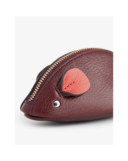 Anya Hindmarch Brown Mouse Leather Coin Purse