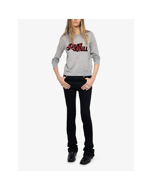 Zadig & Voltaire White Miss Rock N Roll Cashmere Jumper
