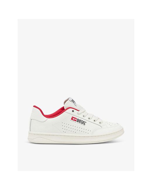 DIESEL White S-athene Logo-patch Low-top Leather Trainers for men