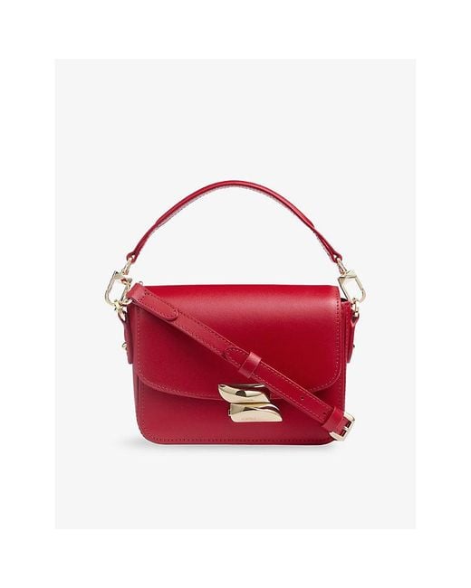 L.K.Bennett Red Frankie Leather Crossbody Bag