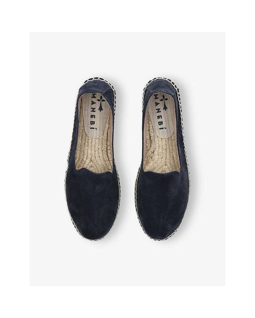 Manebí Blue Hamptons Double-Sole Flat Suede Espadrilles