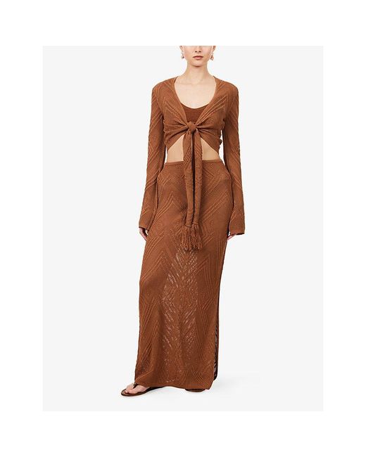 Devon Windsor Brown Vie Knit Maxi Skirt
