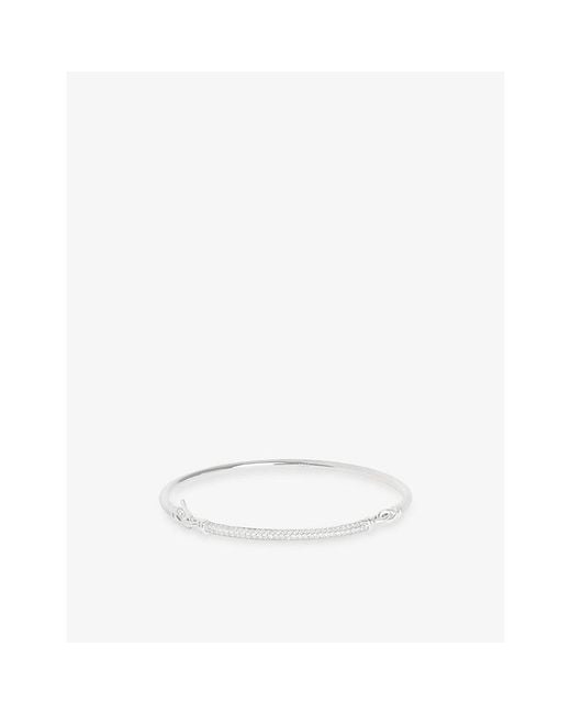 Astrid & Miyu White Pavé Knot 925 Sterling Bangle