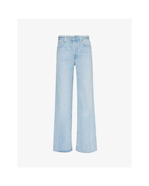 Citizens of Humanity Blue Annina Wide-leg Mid-rise Woven Jeans
