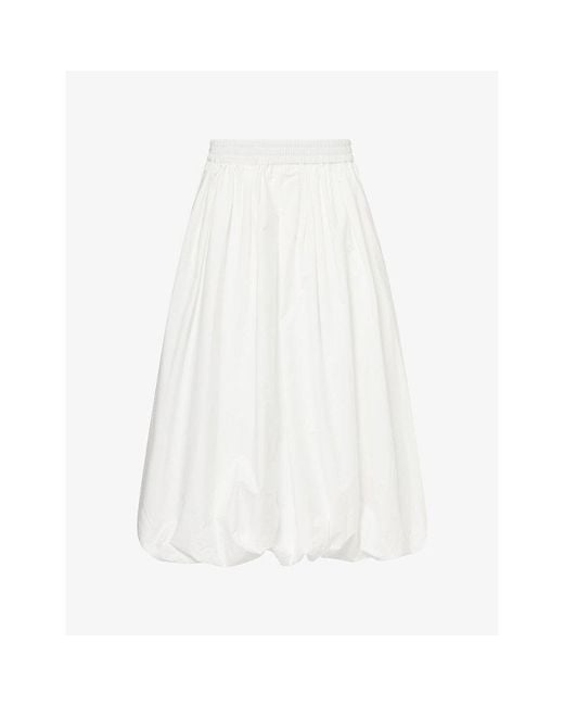 Weekend by Maxmara White Nuvole Balloon Cotton Maxi Skirt