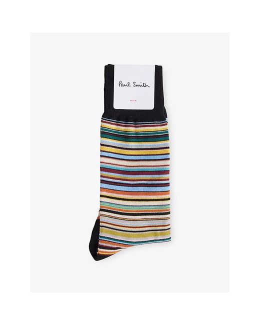 Paul Smith Multicolor Signature-Striped Stretch Cotton-Blend Socks for men
