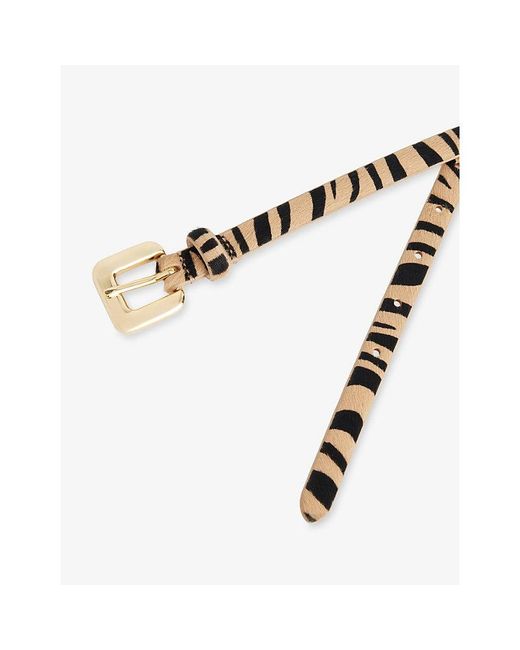 DEHANCHE Multicolor Mara Zebra-Print Leather Belt