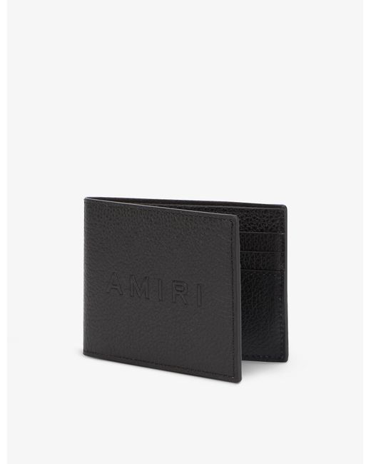 Amiri Logoembossed Grained Leather Bifold Wallet in Black for Men Lyst