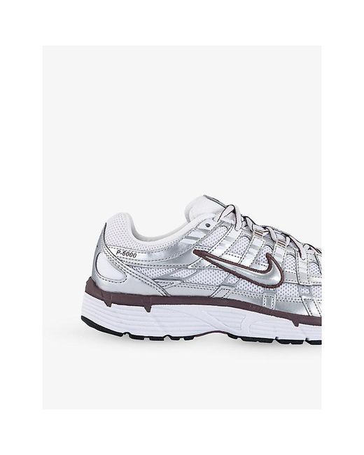 Nike White P-6000 Leather And Mesh Trainers