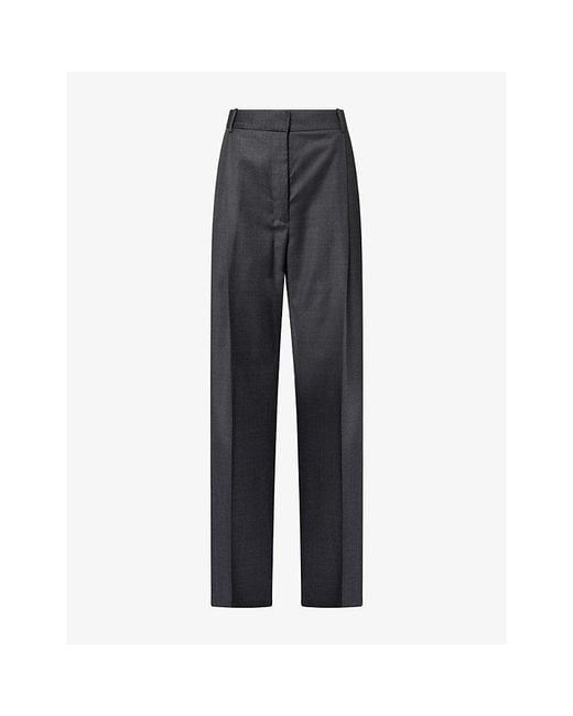 RÓHE Frames Gray Contrast Boxer Waistband Wool Trousers