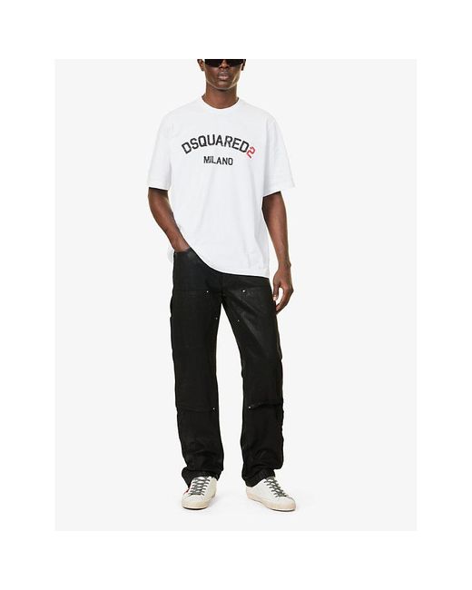 DSquared² White Milano Logo-print Relaxed-fit Cotton-jersey T-shirt X for men
