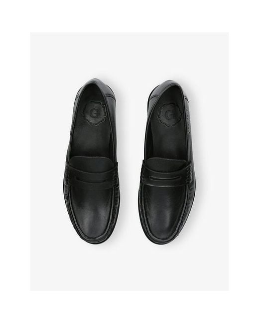 GRENSON Black Simeon Leather Loafers for men