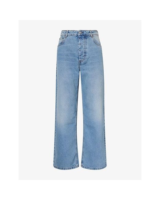 AMI Blue Wide-Leg Denim Jeans for men