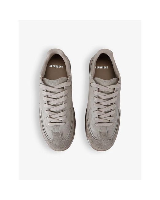 Represent Gray Virtus Leather Low-top Trainers for men