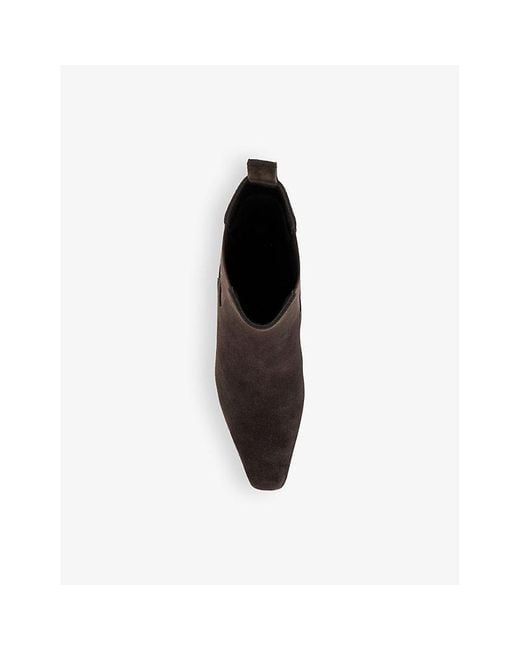 Dune Brown Odele Wide-Fit Suede Heeled Ankle Boots