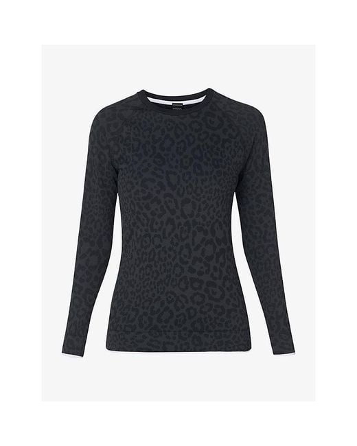 Sweaty Betty Blue Animal Crew Neck Base Layer Ski Top