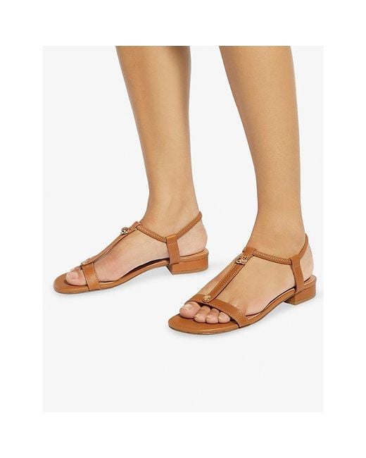 Dune Brown Lyra Leather Sandals