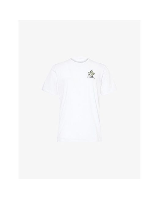 Columbia White Hageman Graphic-Print Cotton-Blend T-Shirt for men