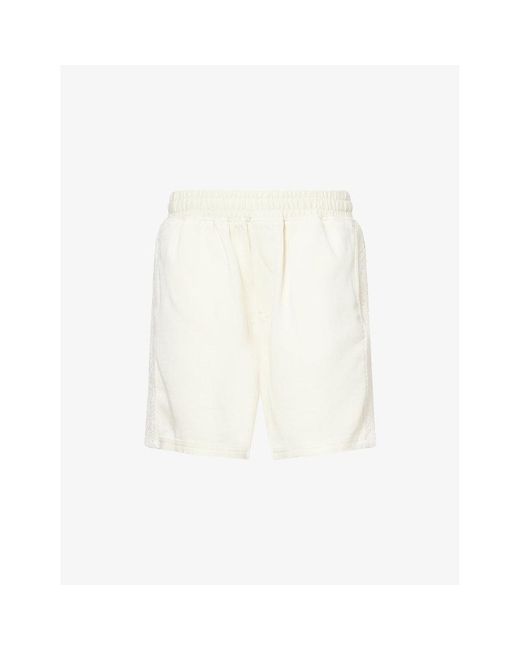 Represent White Panelled Relaxed-Fit Knitted Shorts for men