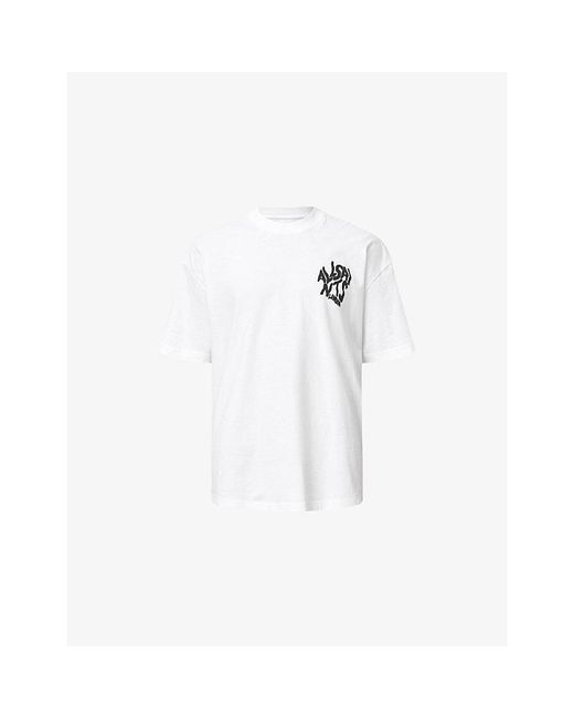 AllSaints White Orlando Crewneck Cotton T-Shirt for men