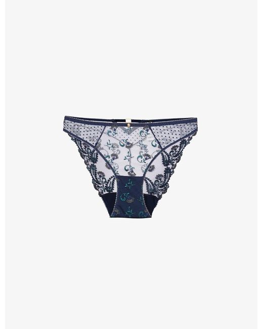 Aubade Synthetic Flore Mid-rise Stretch-woven Briefs in Twilight (Blue ...