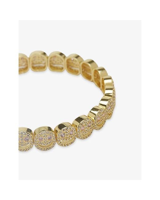 Lisa Gozlan Metallic The Pavé The Happy Face 18Ct Plated Brass And Cubic Zirconia Bracelet