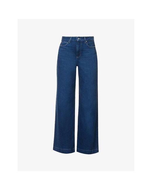 PAIGE Blue Harper 30' Wide-Leg Denim Jeans